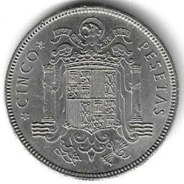 Espanha - 5 Pesetas 1949 (Km# 778)