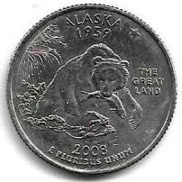 USA - 25 Cents 2008 (Km# 424) Alaska