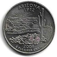 USA - 25 Cents 2008 (Km# 423) Arizona