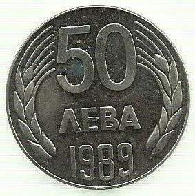 Bulgaria - 50 Levas 1989 (Km# 182)