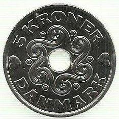 Dinamarca - 5 Kroner 2018 (Km# 869)