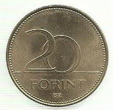 Hungria - 20 Forint 1993 (Km# 696)