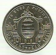 Hungria - 5 Forint 2021 (Km#..) 75 Anos Forint