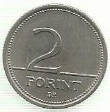 Hungria - 2 Forint 1993 (Km# 693)