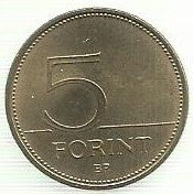 Hungria - 5 Forint 1994 (Km# 694)