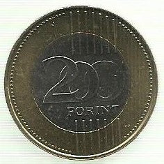 Hungria - 200 Forint 2010 (Km# 826)