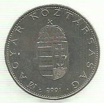 Hungria - 10 Forint 2001 (Km# 695)