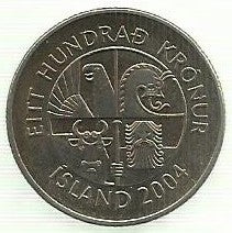 Islandia - 100 Kronur 2004 (Km# 35)