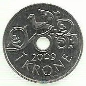 Noruega - 1 Krone 2009 (Km# 462)