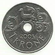 Noruega - 1 Krone 2003 (Km# 462)