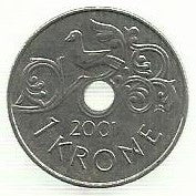 Noruega - 1 Krone 2001 (Km# 462)