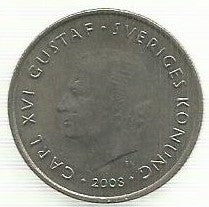 Suécia - 1 Krona 2003 (Km# 894)