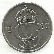 Suecia - 50 Ore 1980 (Km# 855)
