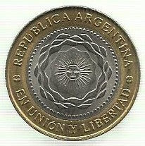 Argentina - 2 Pesos 2010 (Km# 165) Revoluçao Maio