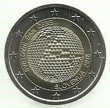 Eslovénia - 2 Euro 2018 (Km# 134) Abelha