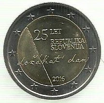 Eslovénia - 2 Euro 2016 (Km# 126) 25º Anivº Independencia