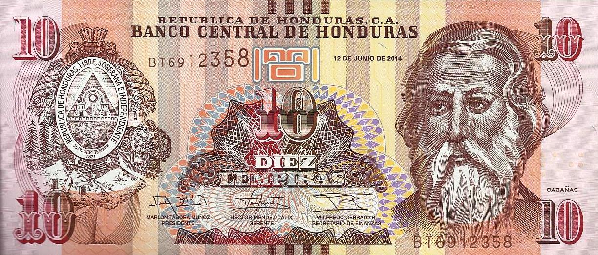 Honduras - 10 Lempiras 2014 (# 99b)