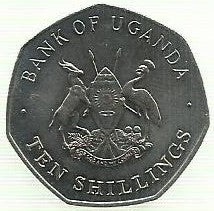 Uganda - 10 Shillings 1987 (Km# 30)