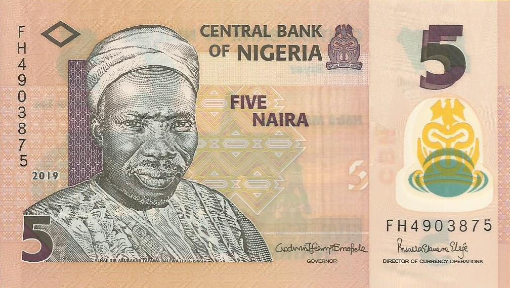 Nigeria - 5 Naira 2019 (# 38j)