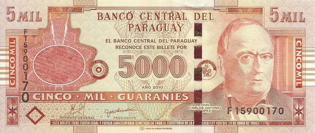 Paraguai - 5000 Guaranies 2010 (# 223c)