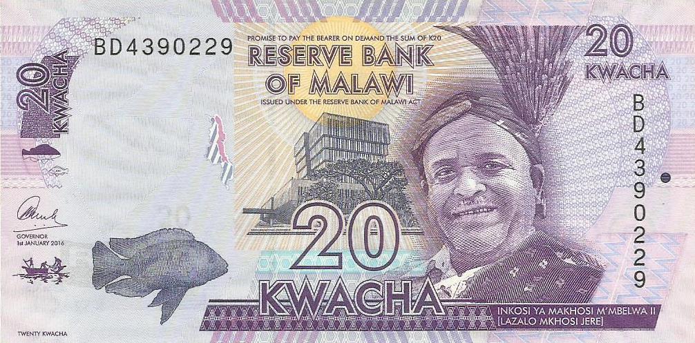 Malawi - 20 Kwacha 2016 (# 63c)