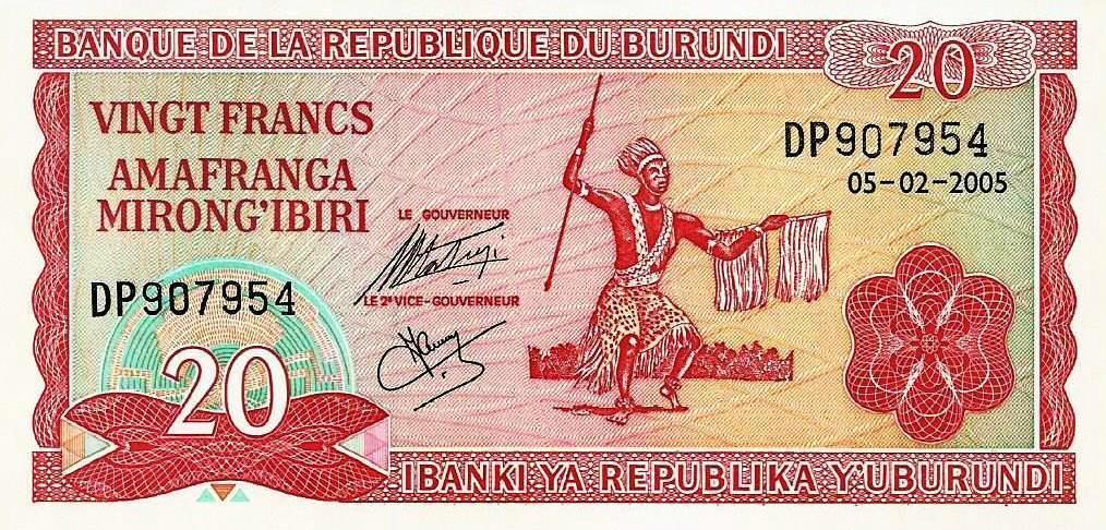 Burundi - 20 Francos 2005 (# 27d)