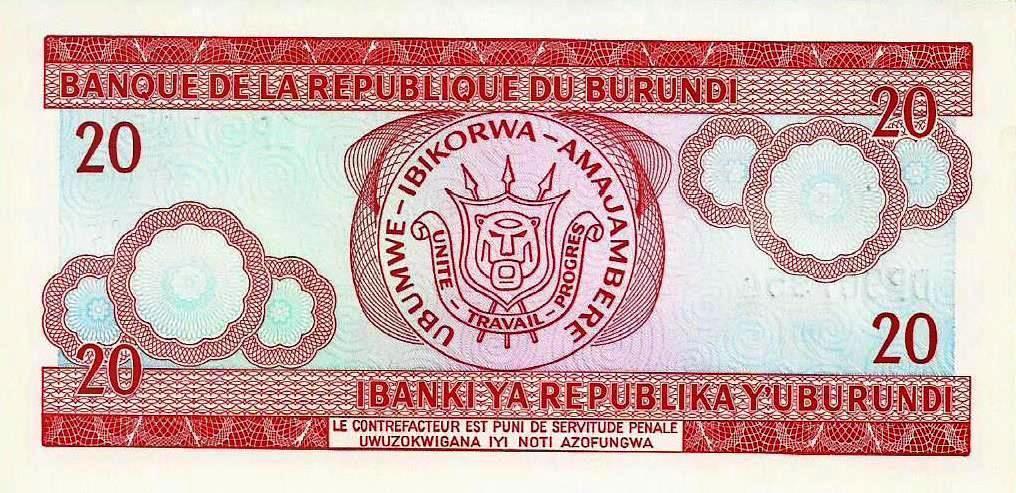 Burundi - 20 Francos 2005 (# 27d)