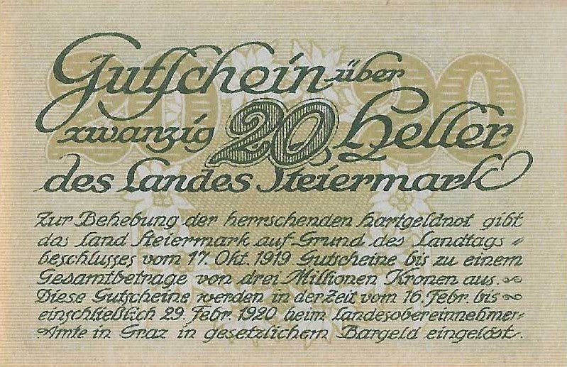 Austria - 20 Heller 1920 (# NL)