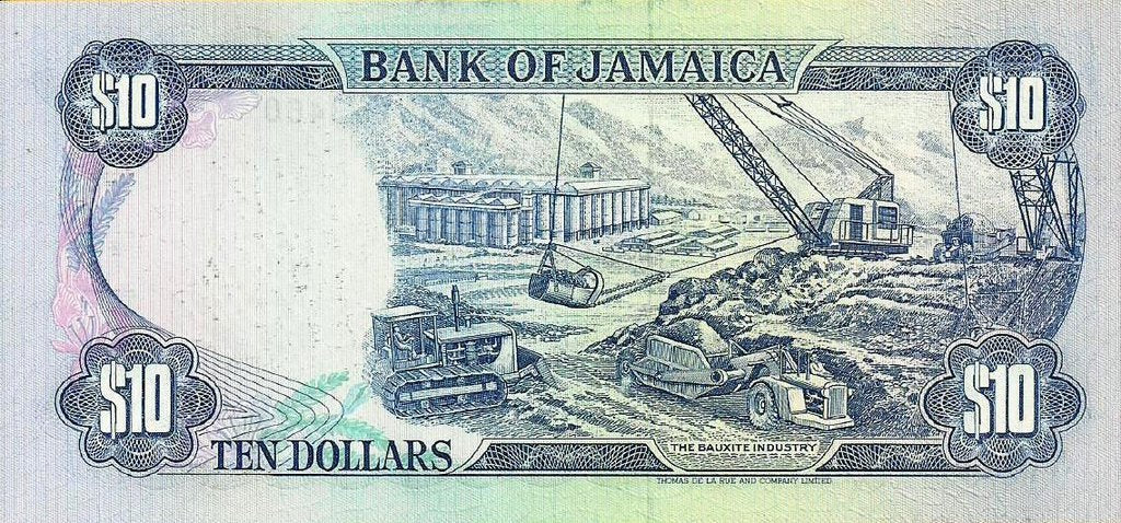 Jamaica - 10 Dolares 1991 (# 71d)