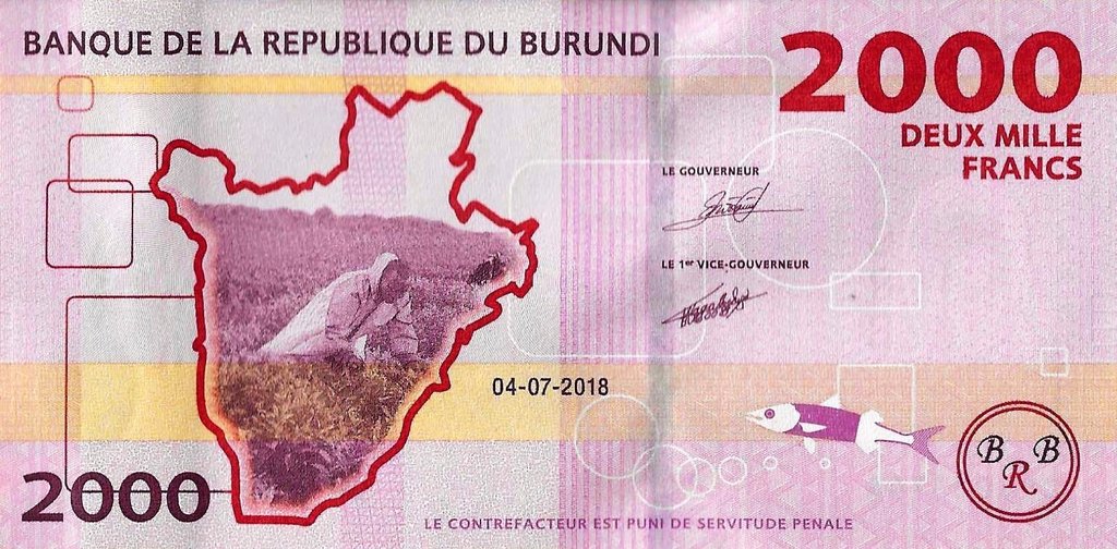 Burundi - 2000 Francos 2018 (# 52b)