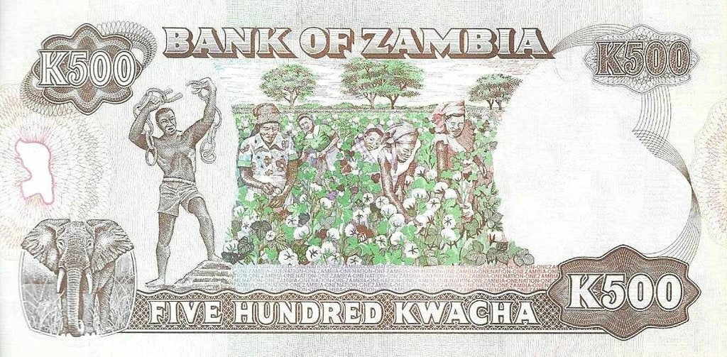 Zambia - 500 Kwacha 1991 (# 35)