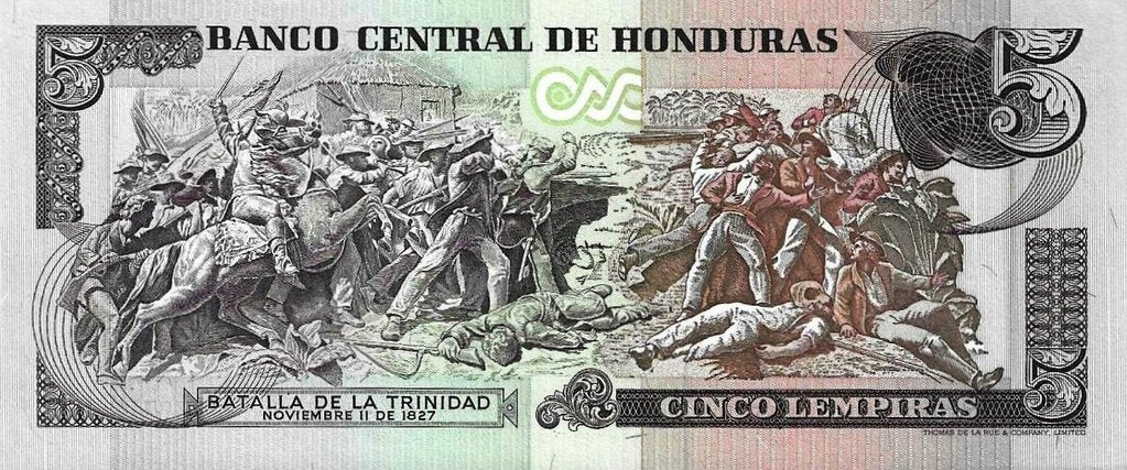 Honduras - 5 Lempiras 1989 (# 63b)