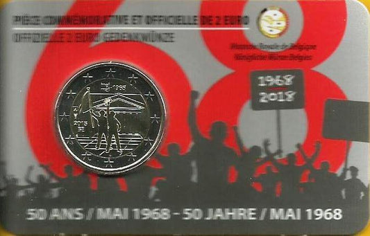 Belgica - 2 Euro 2018 (Km# 374) 50º Anivº Maio 68