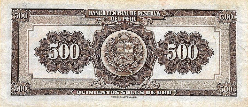 Peru - 500 Soles Ouro 1966 (# 87a)