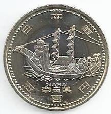 Japão - 500 Yen 2009 (Km# 155) Nara