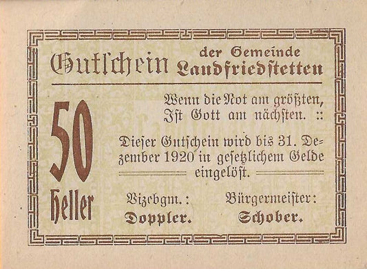 Austria - 50 Heller 1920 (# NL)