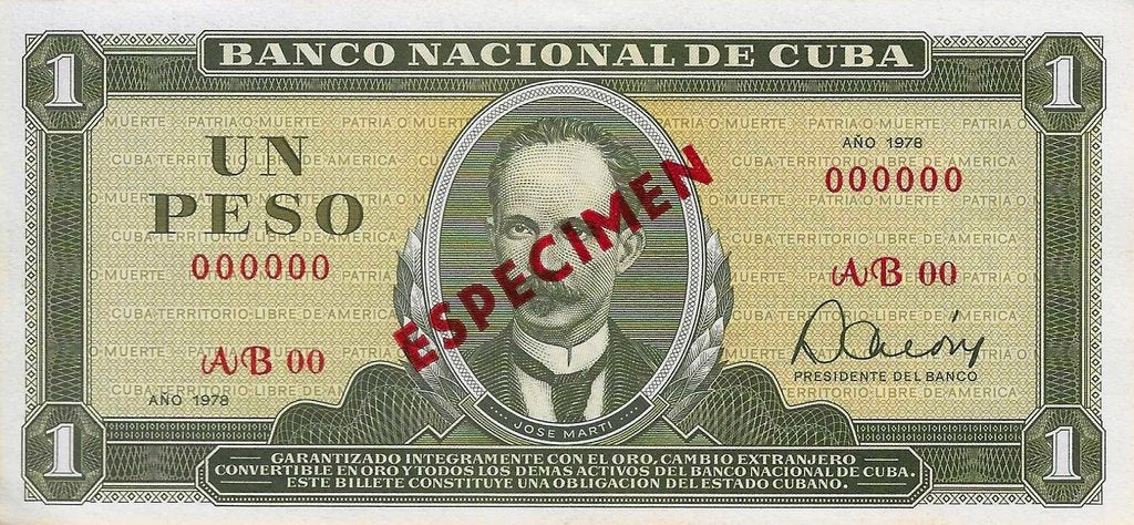 Cuba - 1 Peso 1978 (# 102bS)