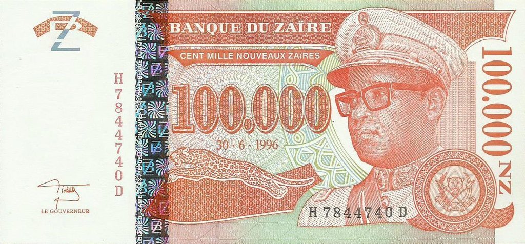 Zaire - 100000 Novos Zaires 1996 (# 77)