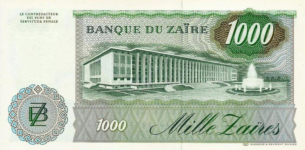 Zaire - 1000 Zaires 1985 (# 31a)