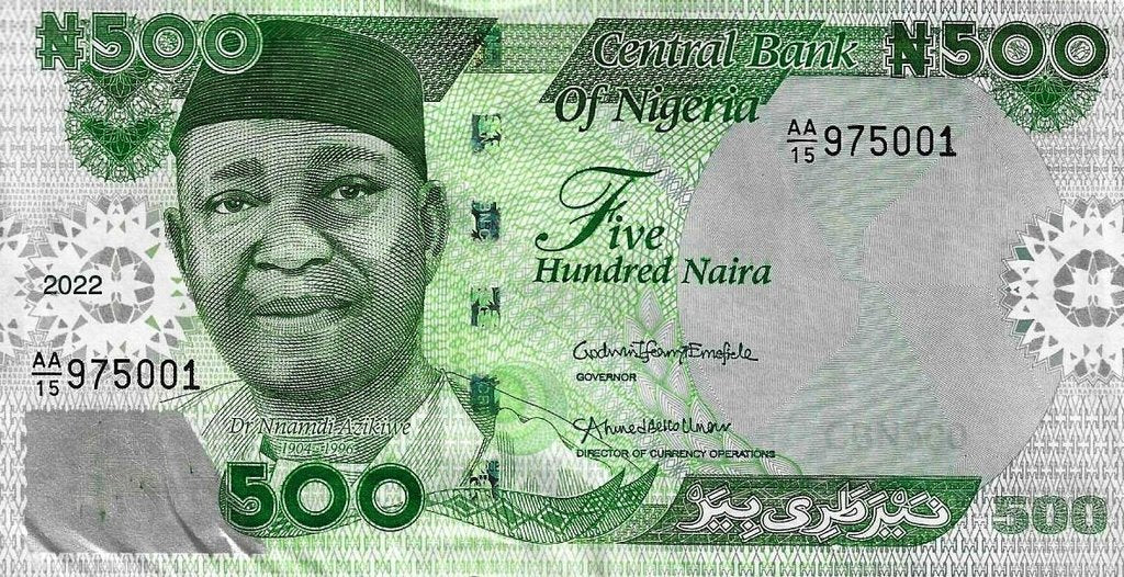 Nigeria - 500 Naira 2022 (# 48a)