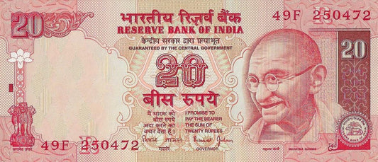 India - 20 Rupias 2002 (# 89Ac)