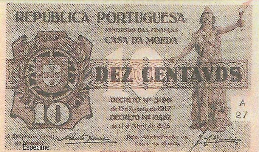 Portugal - 10 Centavos 1917 (# NL)