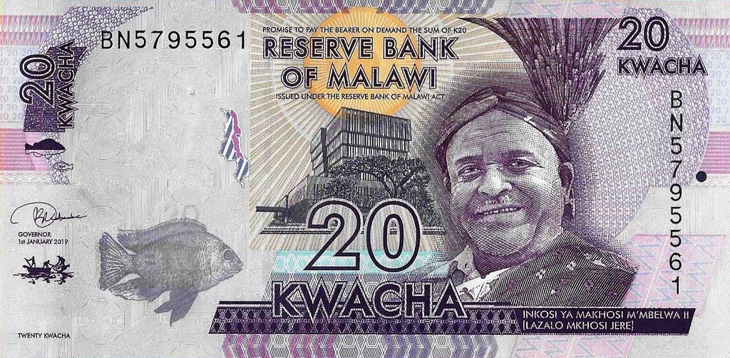 Malawi - 20 Kwacha 2019 (# 63f)