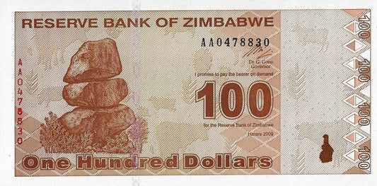 Zimbabwé - 100 Dolares 2009 (# 97)