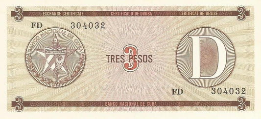 Cuba - 3 Pesos ND (# FX34)