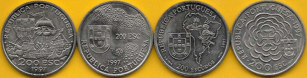 Portugal - 200$00 1997 (Km# 697/698/699 e 700) Descobrimentos