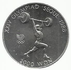 Coreia Sul - 2000 Won 1988 (Km# 53) Halterofilismo