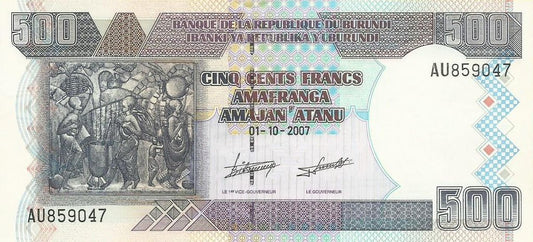 Burundi - 500 Francos 2007 (# 38d)