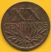 Portugal - XX Centavos 1943 (Km# 584)