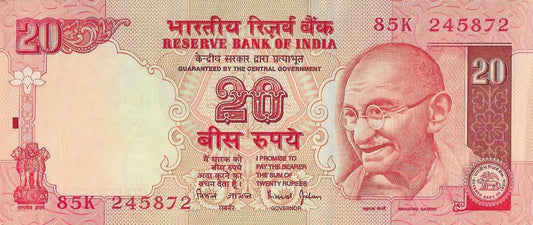 India - 20 Rupias 2002 (# 89Aa)